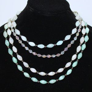 COPY - Forever 21 XXI Layered Blue Swirled Bead Necklace